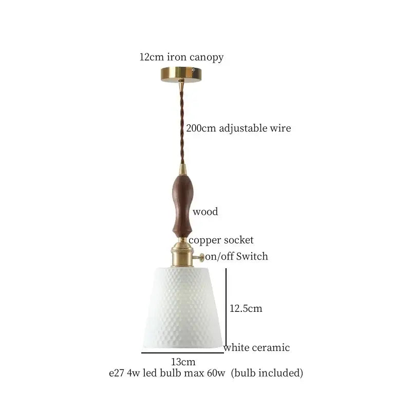 White textured glass and brass pendant light dining room ceramic led