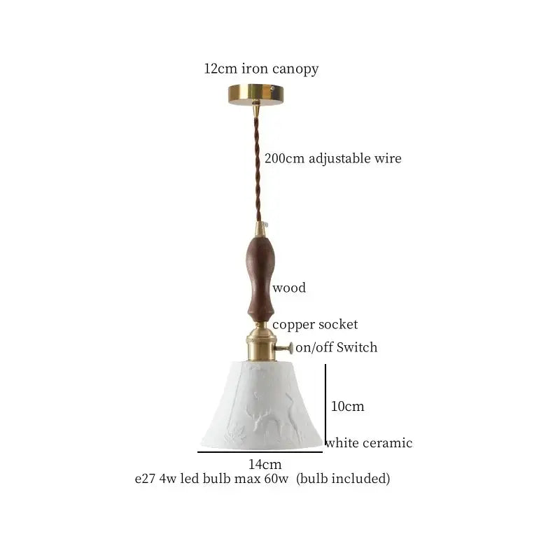 White textured glass and brass pendant light dining room ceramic led