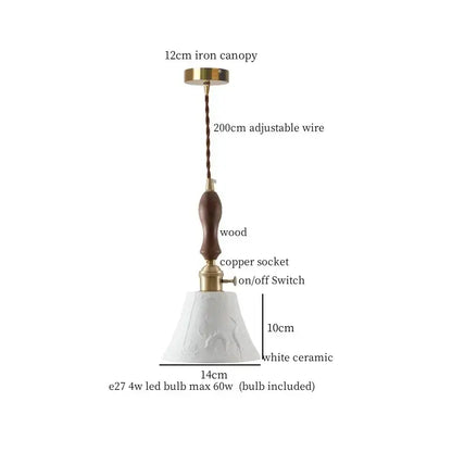 White textured glass and brass pendant light dining room ceramic led