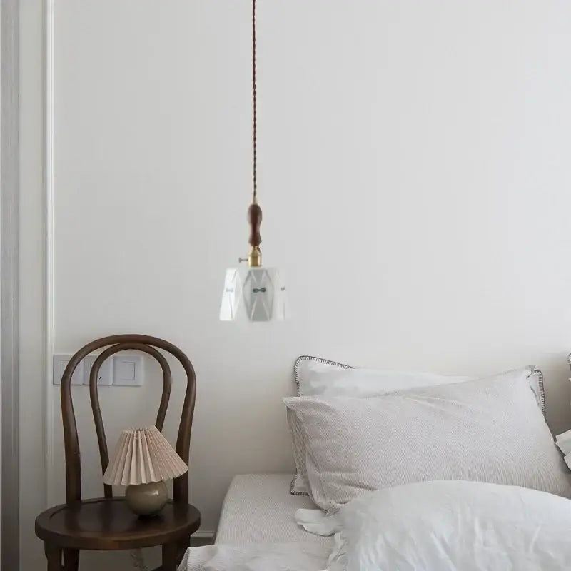 White textured glass and brass pendant light dining room ceramic led