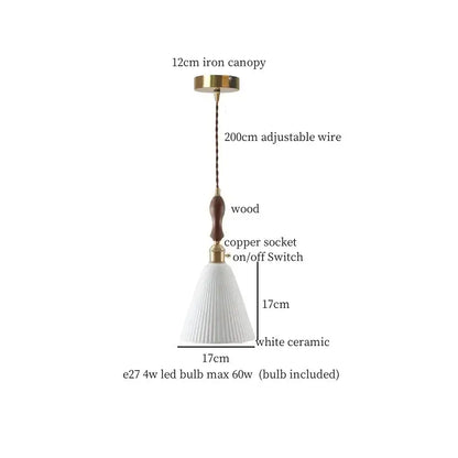 White textured glass and brass pendant light dining room ceramic led