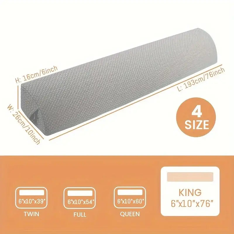 White textured headboard pillow wedge bedroom mattress gap filler