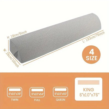 White textured headboard pillow wedge bedroom mattress gap filler