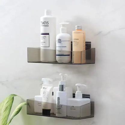 White & translucent magnetic bathroom shelves wall storage rack