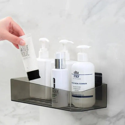 White & translucent magnetic bathroom shelves wall storage rack