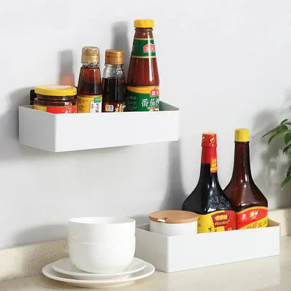White & translucent magnetic bathroom shelves wall storage rack