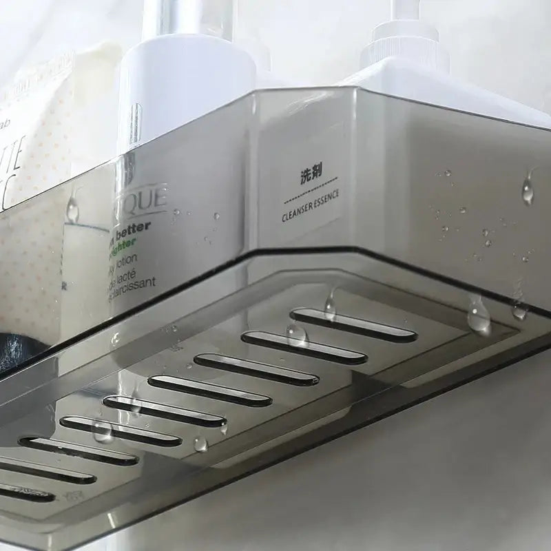 White & translucent magnetic bathroom shelves wall storage rack