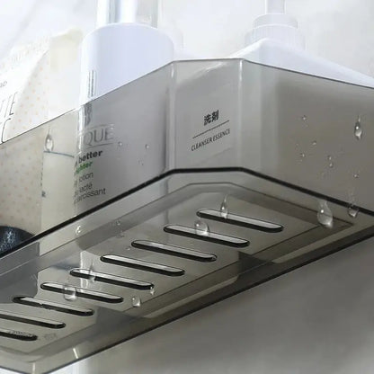 White & translucent magnetic bathroom shelves wall storage rack