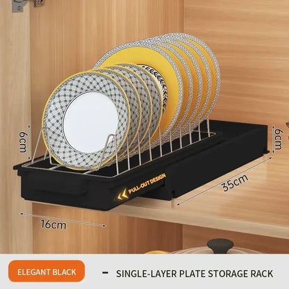 White two tier sliding drawer organizer kitchen storage rack