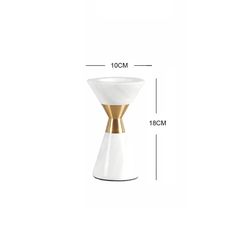 White volakos marble wedding candlesticks gold metal dining room decor