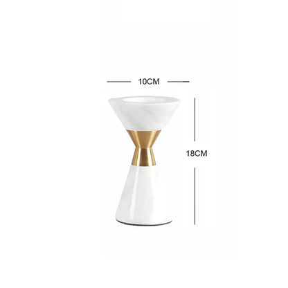 White volakos marble wedding candlesticks gold metal dining room decor