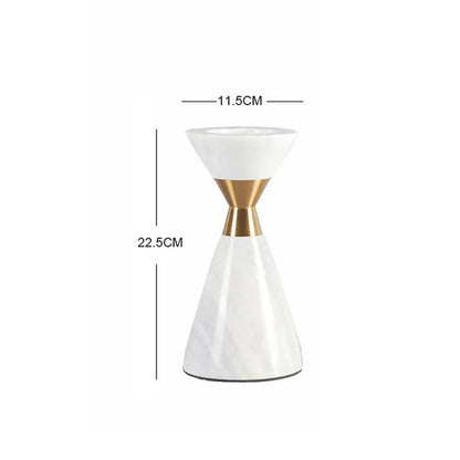 White volakos marble wedding candlesticks gold metal dining room decor