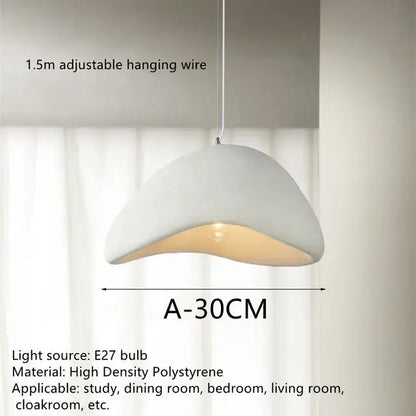 White wabi sabi triple dome pendant lamp dining room