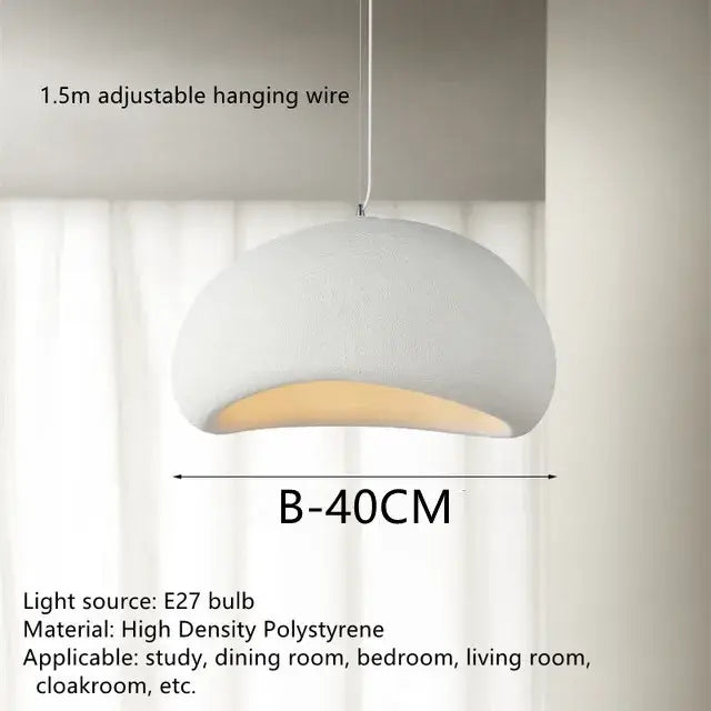 White wabi sabi triple dome pendant lamp dining room