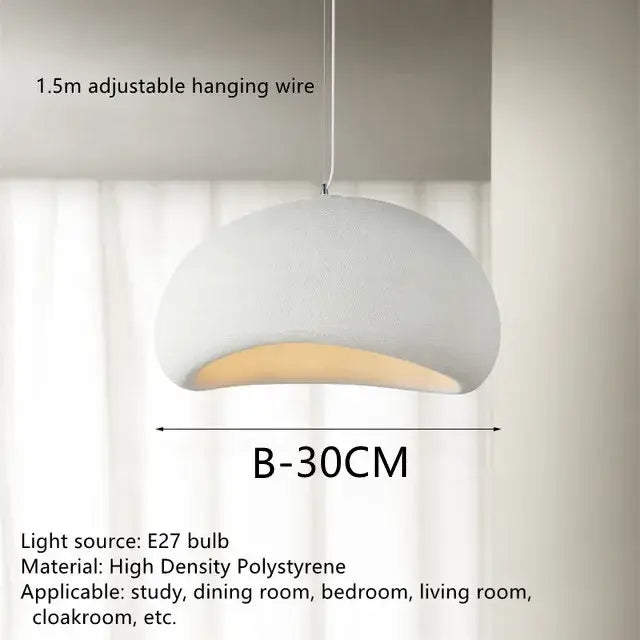 White wabi sabi triple dome pendant lamp dining room