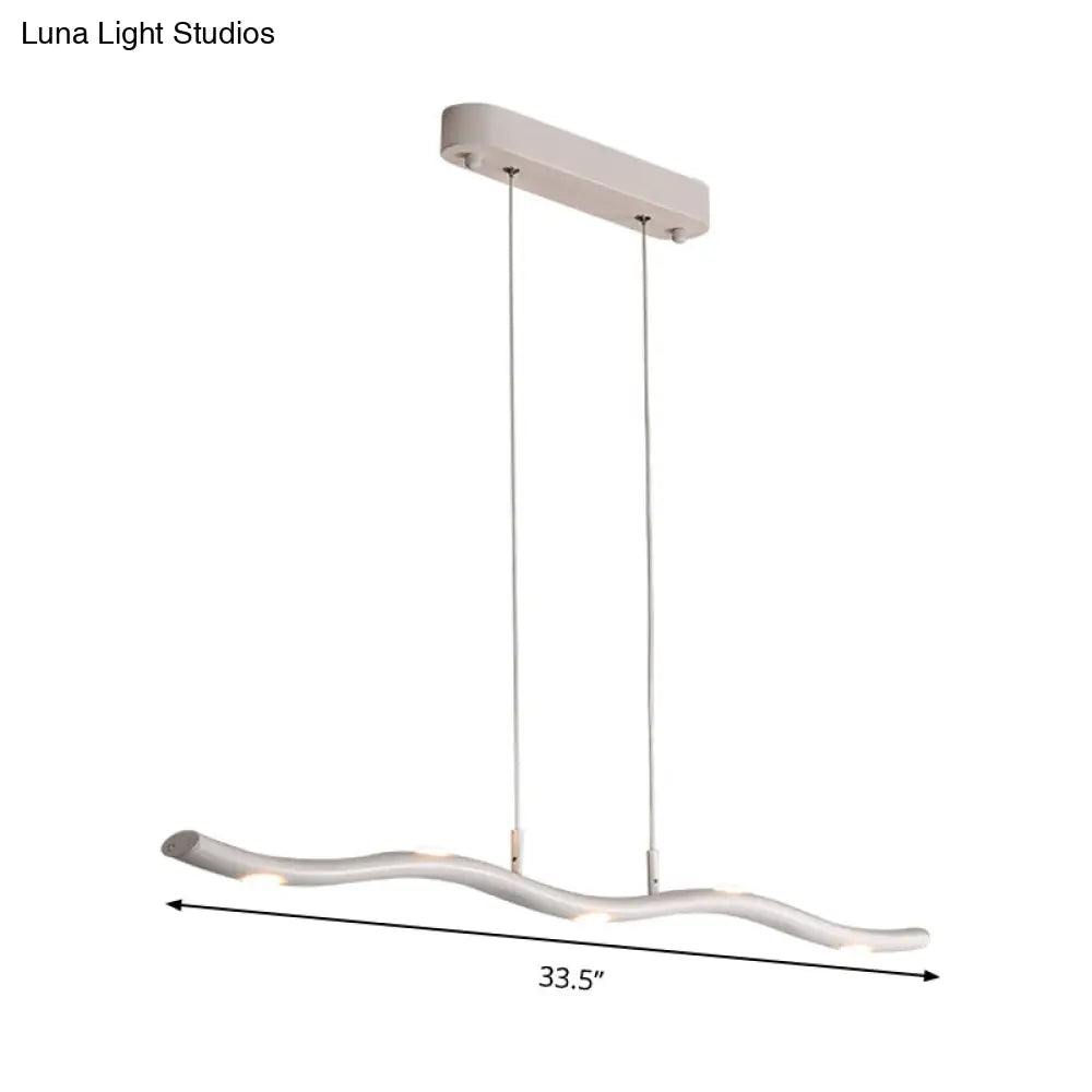 DecorBites™ White Wave Island Lighting Fixture with 5/7 Simple Style Heads, Warm/White Light