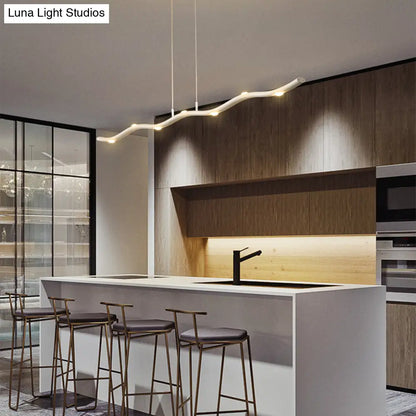 DecorBites™ White Wave Island Lighting Fixture with 5/7 Simple Style Heads, Warm/White Light
