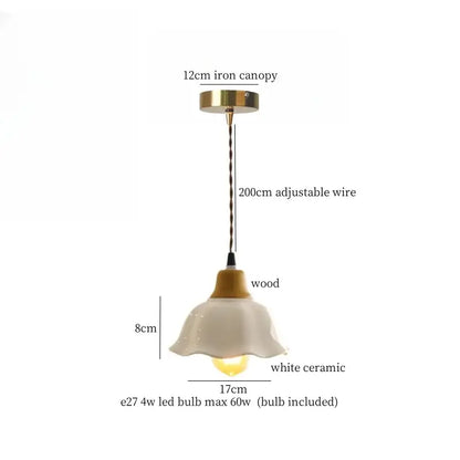 White woven rope ceramic led pendant light for kitchen dining room