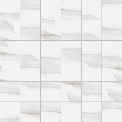 Tuscany White Mosaic A Marble Look Porcelain Mosaics 12x12