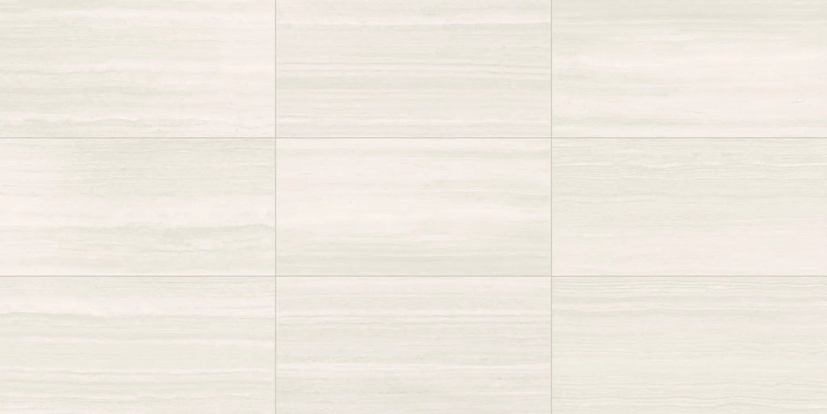 Washington White Bullnose Travertine Look Porcelain Moldings 3x24