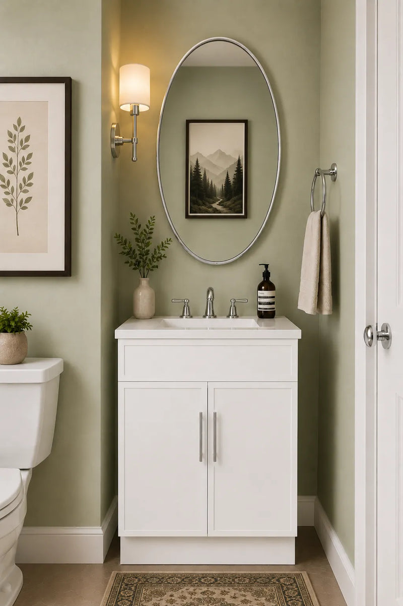 White Slim Shaker 24" Single Sink Bathroom Vanity