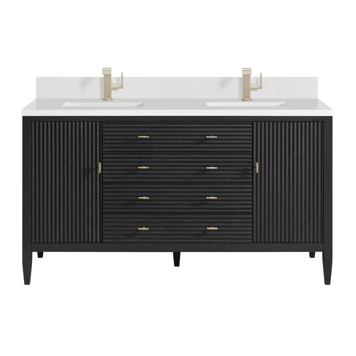 James Martin Myrrin 60" Double Bathroom Vanity, Carbon Oak