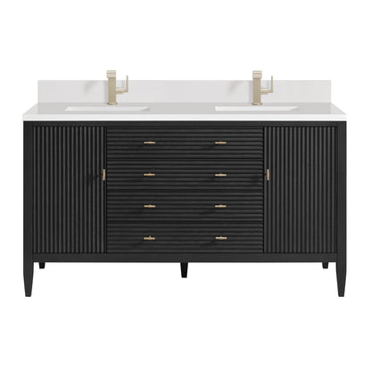 James Martin Myrrin 60" Double Bathroom Vanity, Carbon Oak