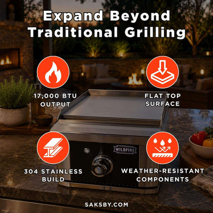 Wildfire Outdoor Living Ranch Pro 15-Inch Stainless Steel Side Griddle [WFSDGRD-BSS/SS] (SAK19684)