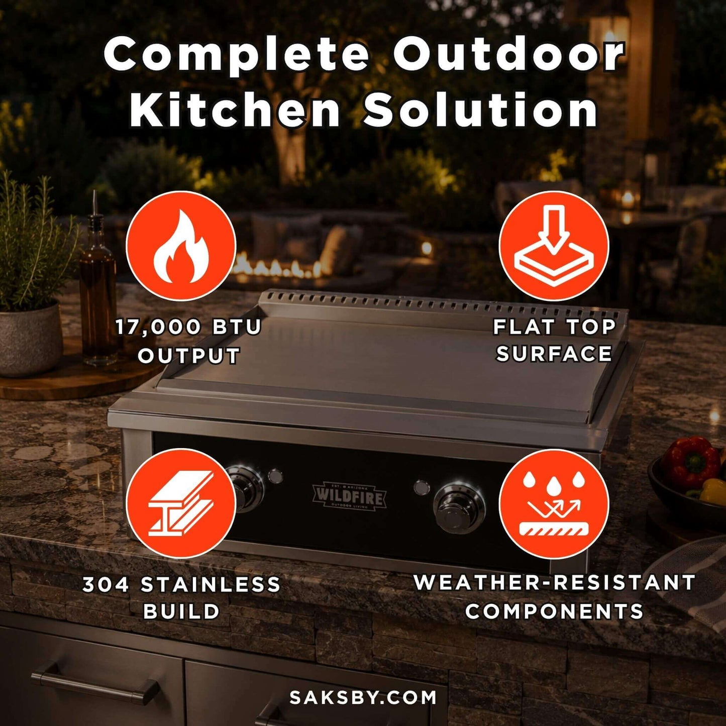 Wildfire Outdoor Living Ranch Pro 30-Inch 304 Stainless Steel Griddle [WF-PRO30GRD-BSS/SS] (SAK18364)