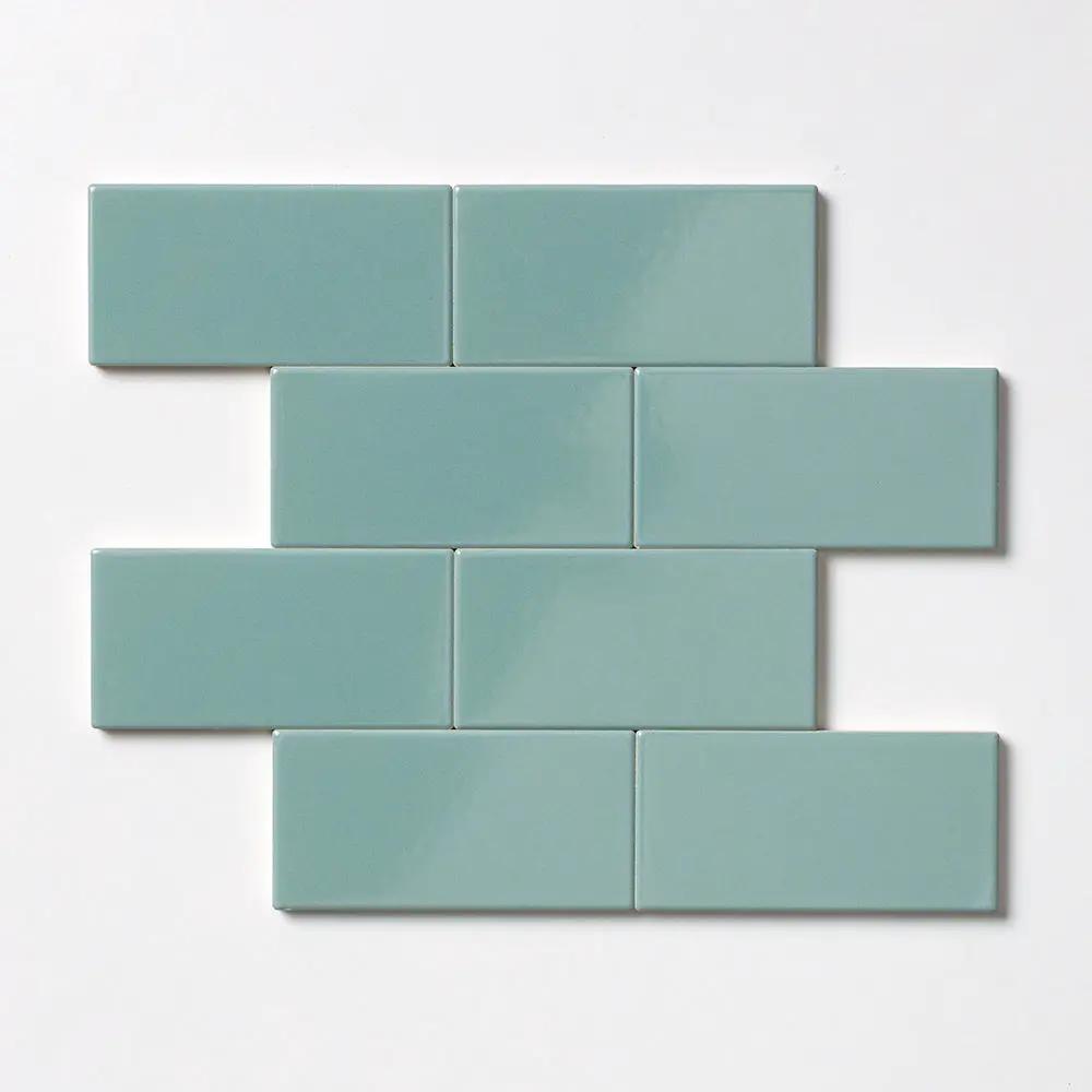Sage Jade Glossy Subway Ceramic Tiles 3x6