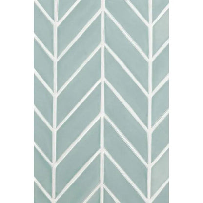 Sage Jade Glossy Chevron Ceramic Tiles 2x6