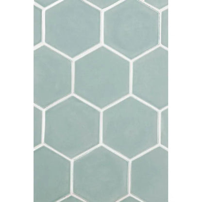 Sage Jade Glossy Hexagon 5 Ceramic Tiles 5