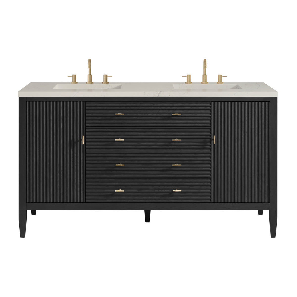 James Martin Myrrin 60" Double Bathroom Vanity, Carbon Oak