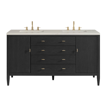 James Martin Myrrin 60" Double Bathroom Vanity, Carbon Oak