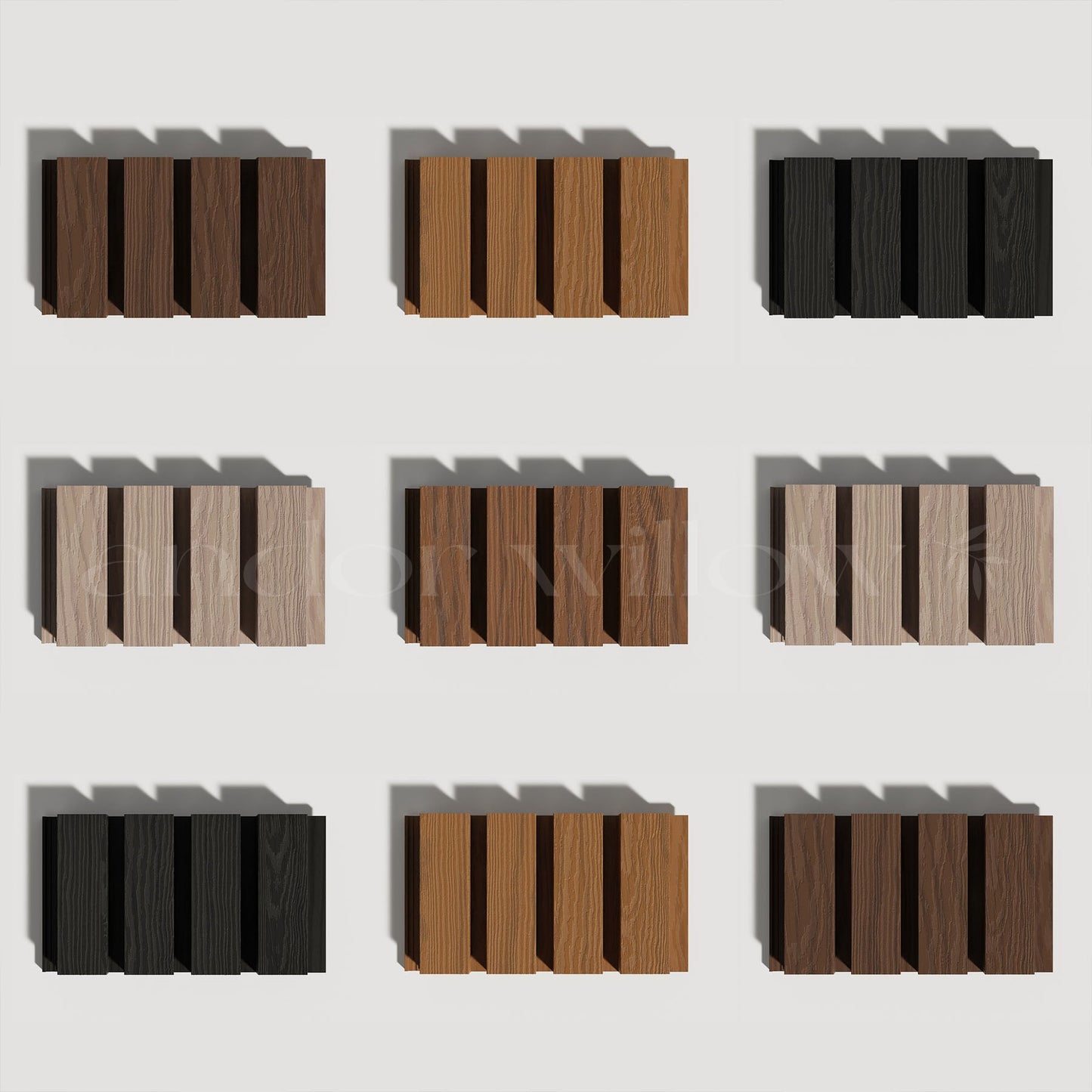 Exterior Wood-Look Composite Slat Panel Samples