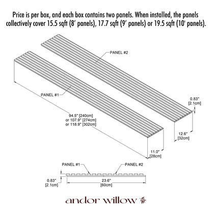 White Oak (Black Felt) Willow Panel