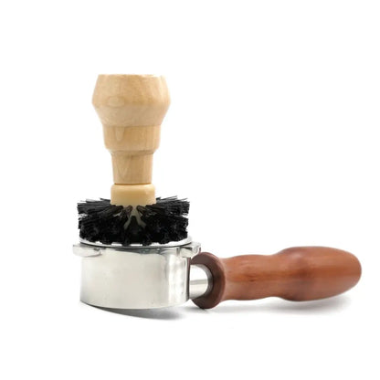 Wooden barista cleaning brush set kitchen espresso tools