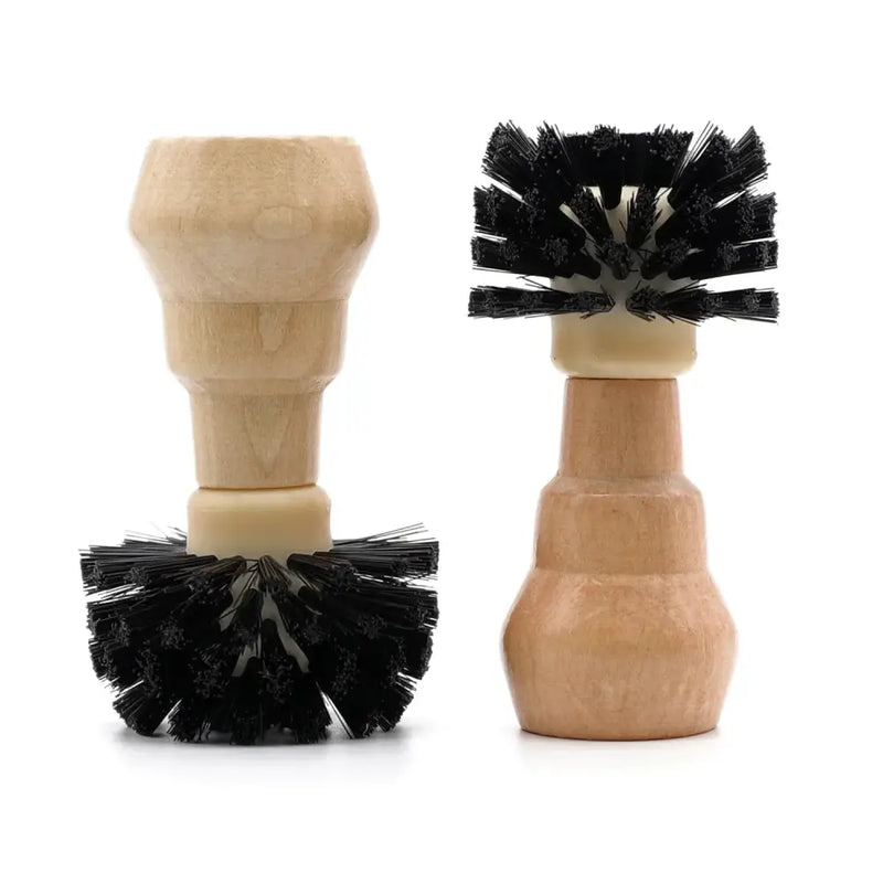 Wooden barista cleaning brush set kitchen espresso tools