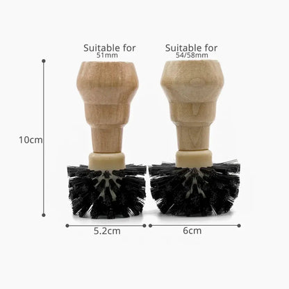 Wooden barista cleaning brush set kitchen espresso tools