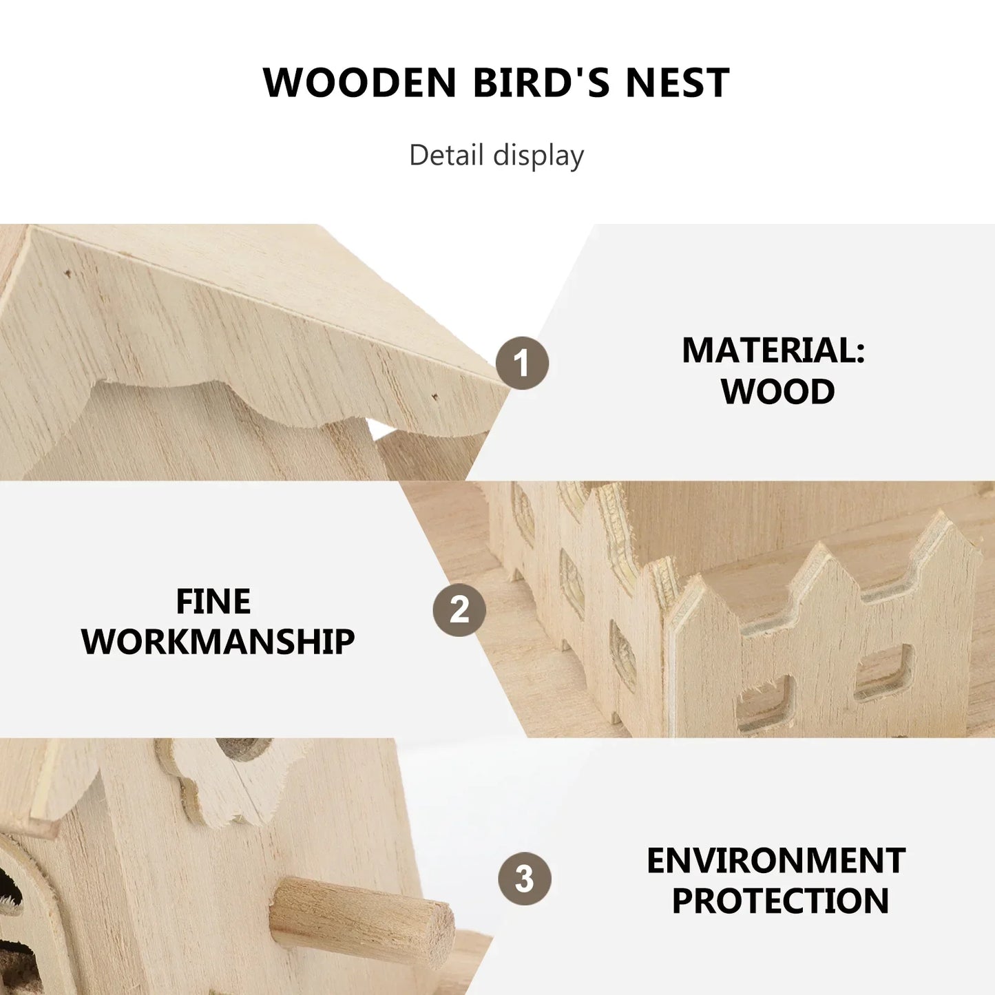 DecorBites™ Wooden Bird Nest Box Garden Decor