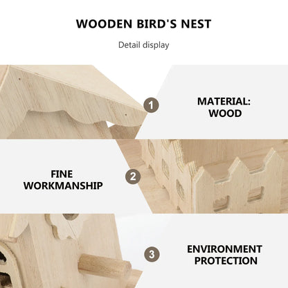 DecorBites™ Wooden Bird Nest Box Garden Decor