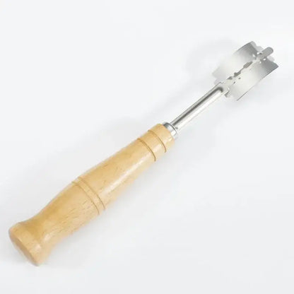 Wooden bread lame cutter with leather cover kitchen baking tool