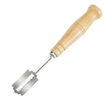 Wooden bread lame cutter with leather cover kitchen baking tool