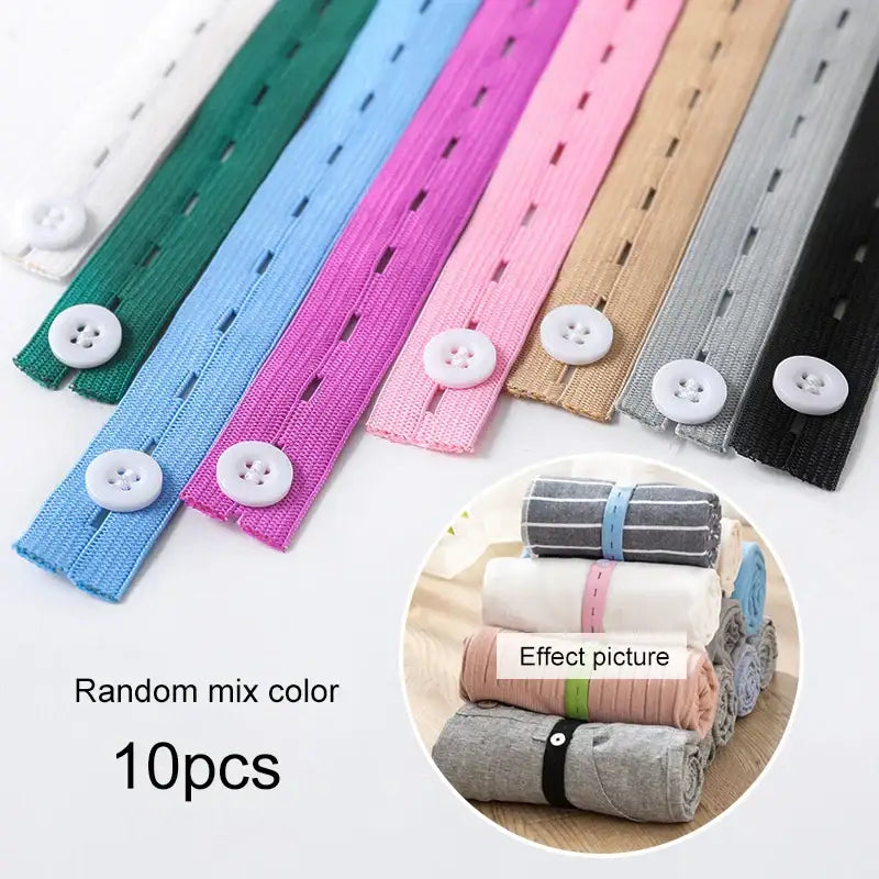 Wooden button elastic band clothes folding organizers bedroom storage bags