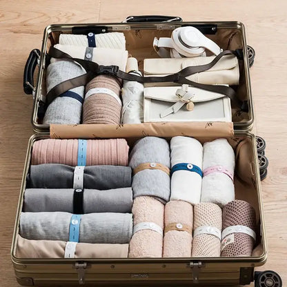Wooden button elastic band clothes folding organizers bedroom storage bags