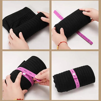 Wooden button elastic band clothes folding organizers bedroom storage bags