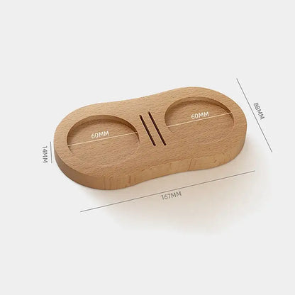 Wooden espresso distributor tamper with stainless steel puck screen kitchen set