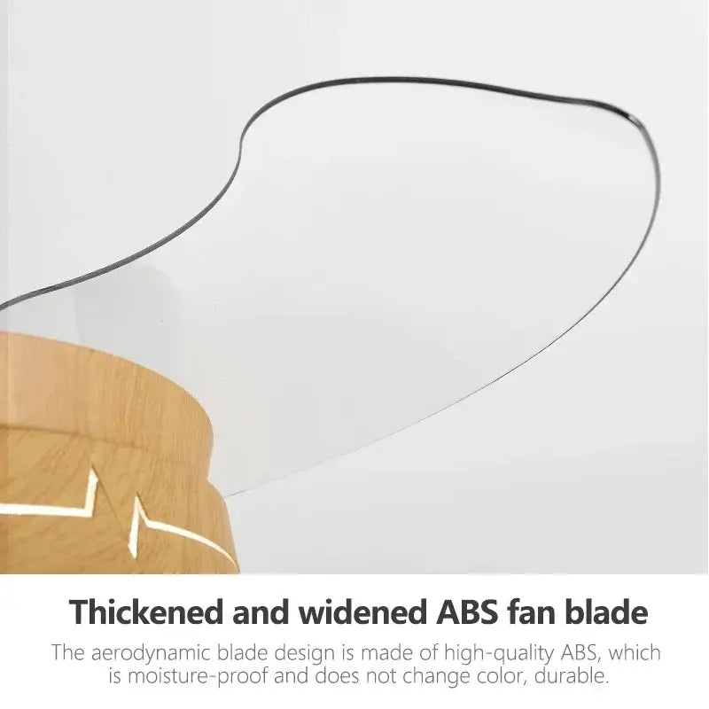 Wooden heartbeat ceiling fan with remote control bedroom light