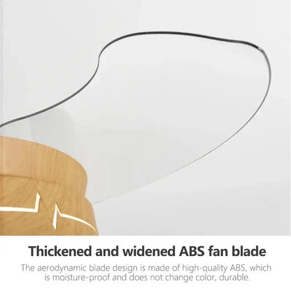Wooden heartbeat ceiling fan with remote control bedroom light