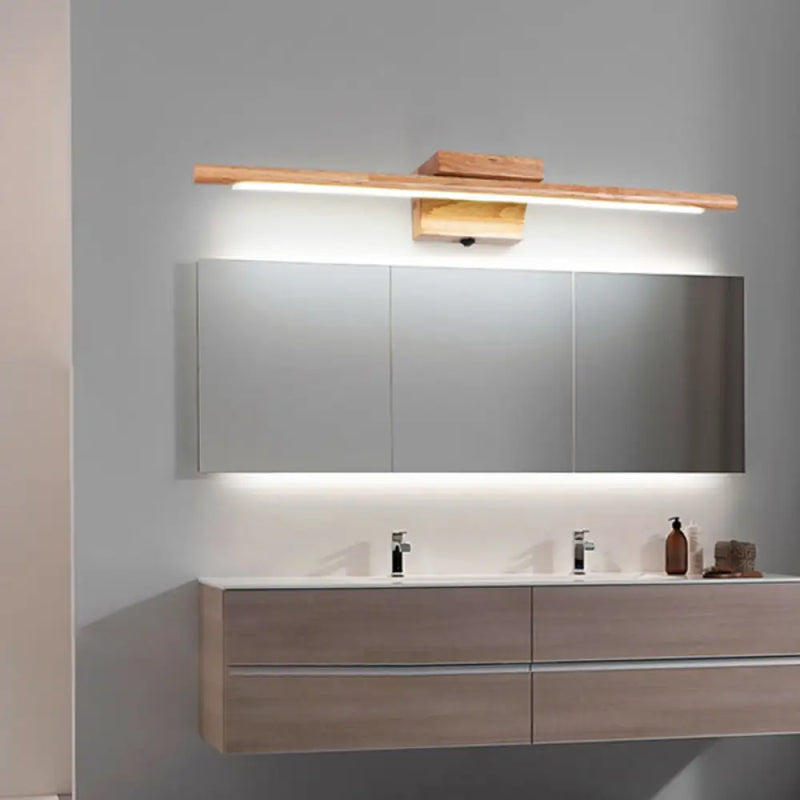DecorBites™ Wooden Nordic LED Vanity Sconce - Stick Shaped Wall Lighting in Beige